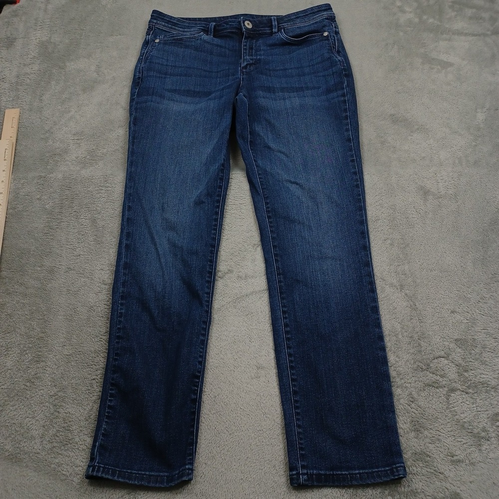 J Jill Jeans Womens 10 Blue Denim Slim Ankle Preppy Casual